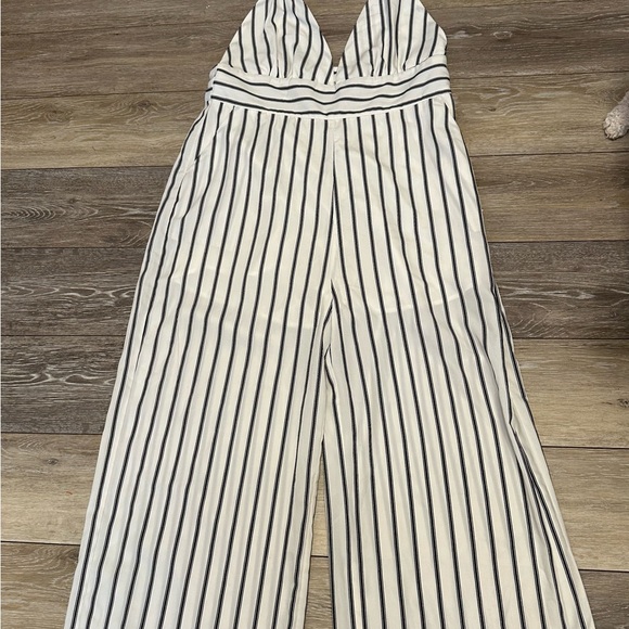 Honey Punch Striped Wide Leg Jumpsuit - Picture 1 of 6